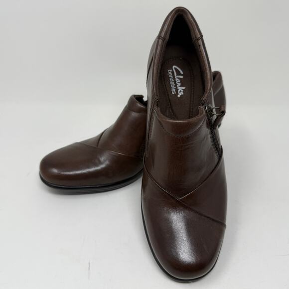 Clarks Leather WISH HOPE Side Zip Booties New W/O Tags Womens 8M I.1.1 Comfort - Picture 10 of 16